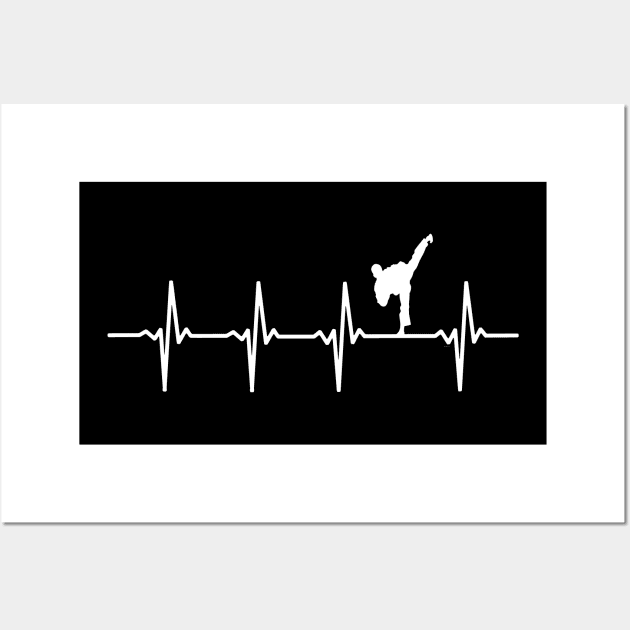 Karate Heartbeat Gift For Karatekas Wall Art by OceanRadar